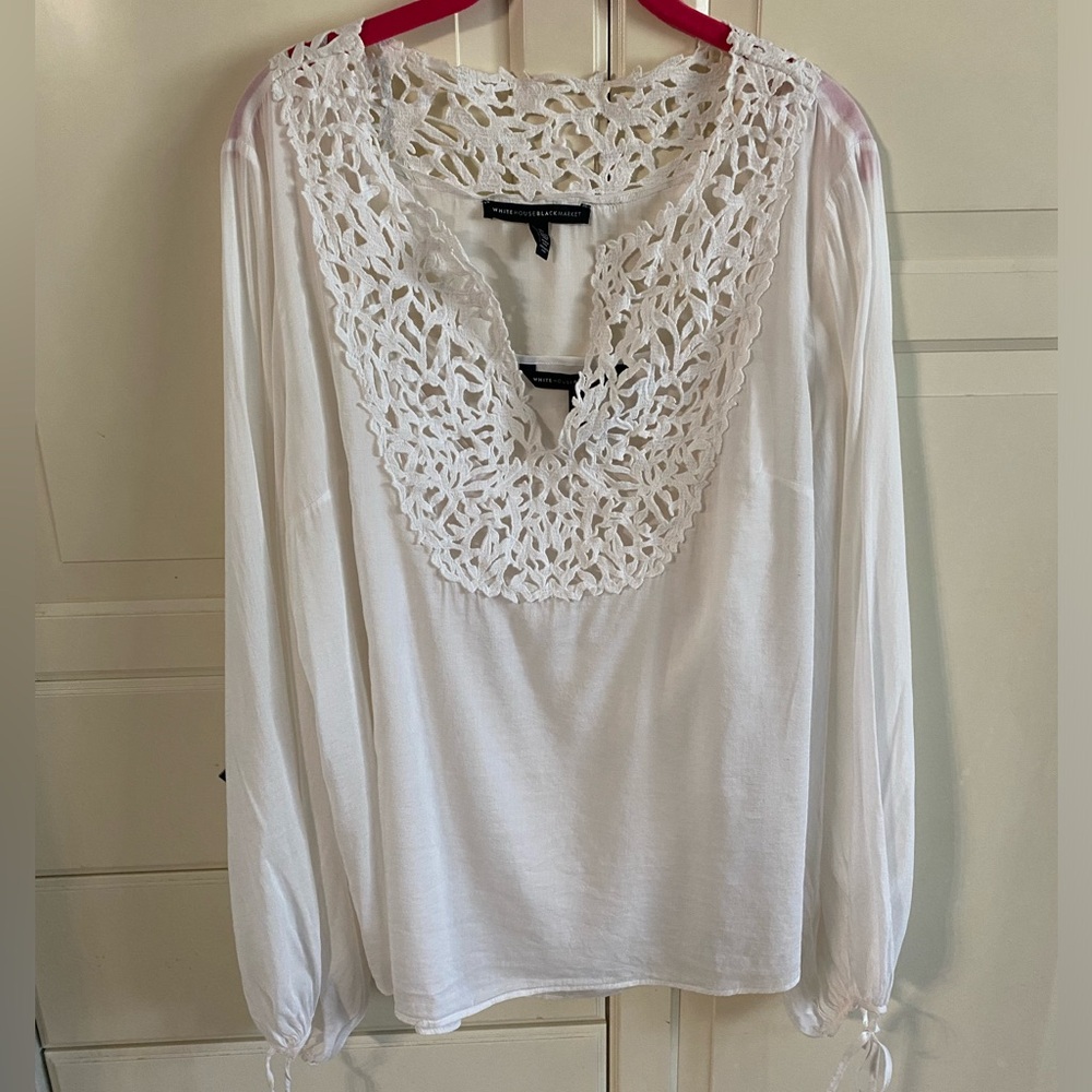 White House Black Market Boho White Blouse and Cami